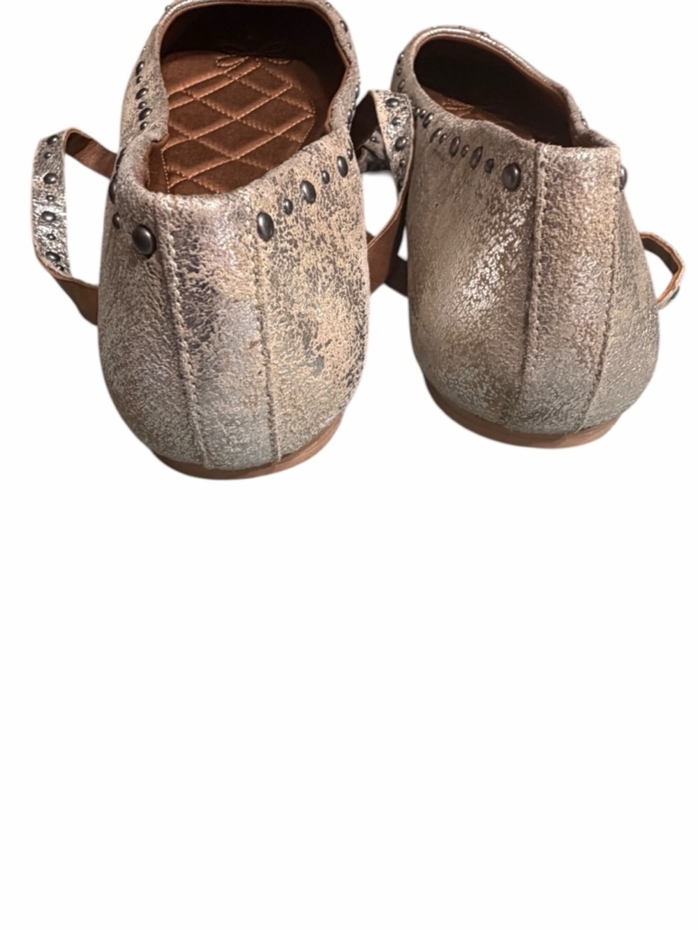 Free People Silver Metallic Studded Ballet Flats - Picture 10 of 13
